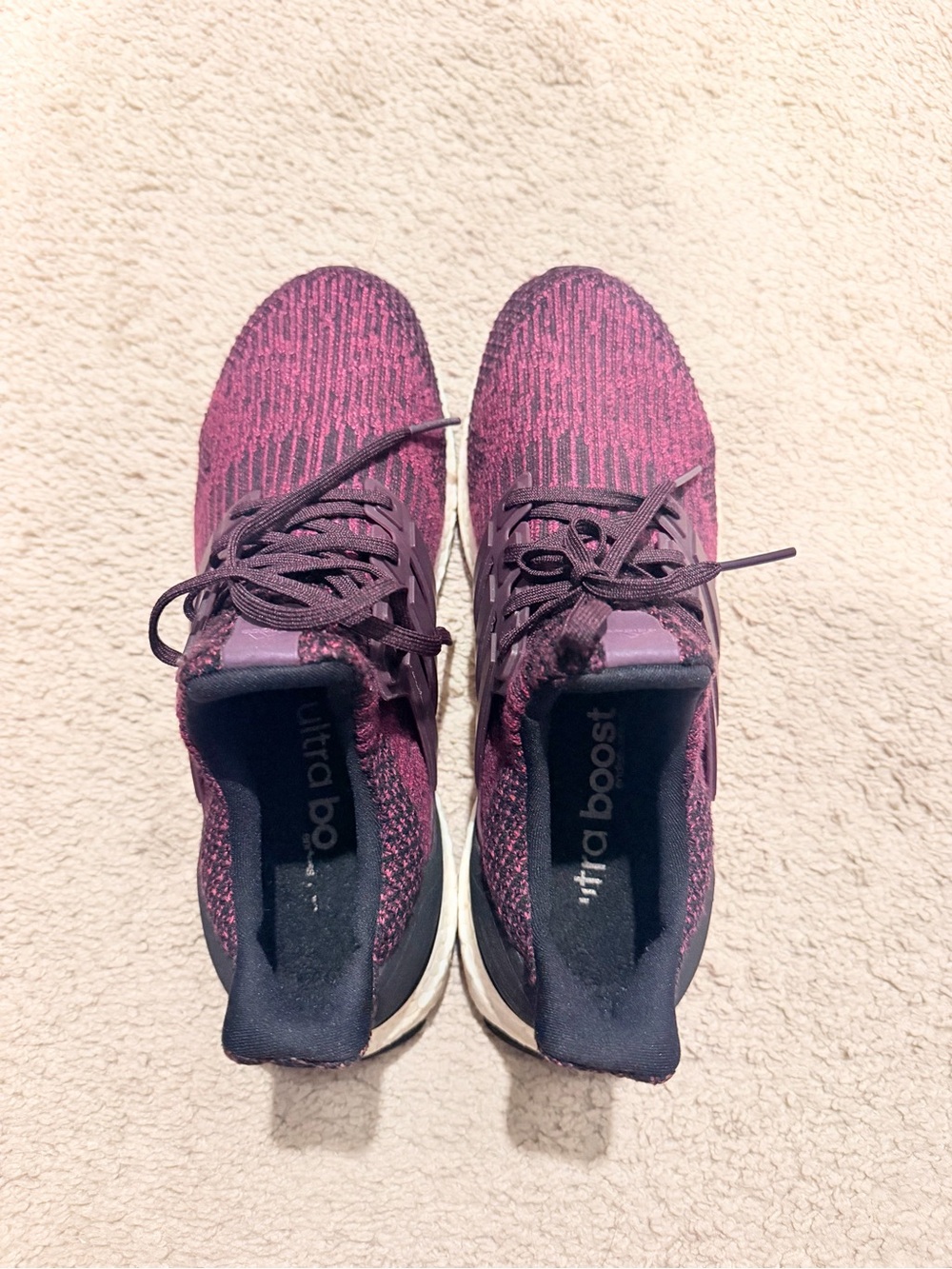 Adidas Women's Ultra Boost Sneakers in Plum/Burgundy